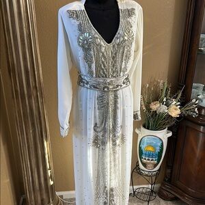 White beaded kaftan